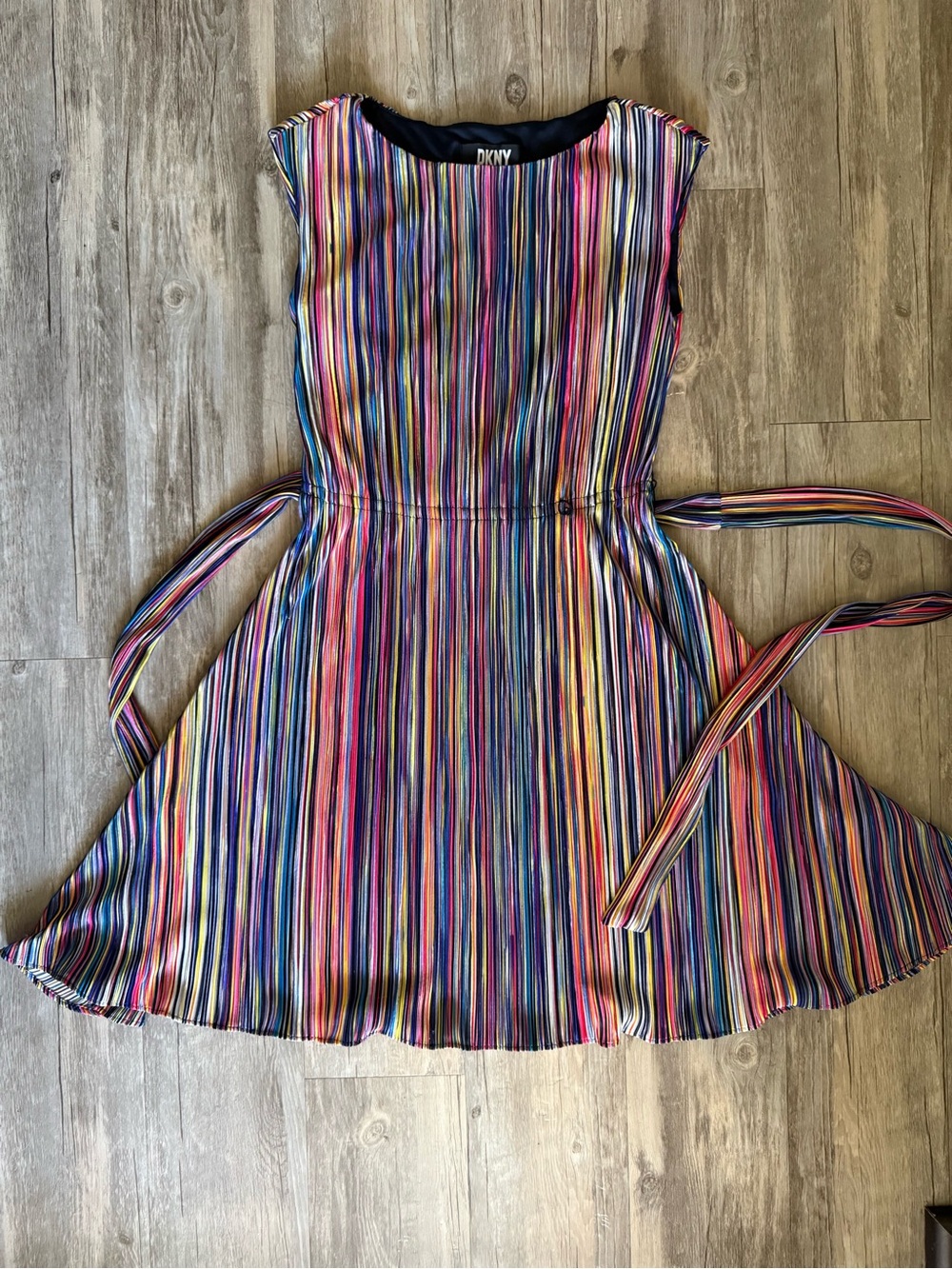 DKNY Women’s Multicolor Striped Fit-and-Flare Dress- Size 4
